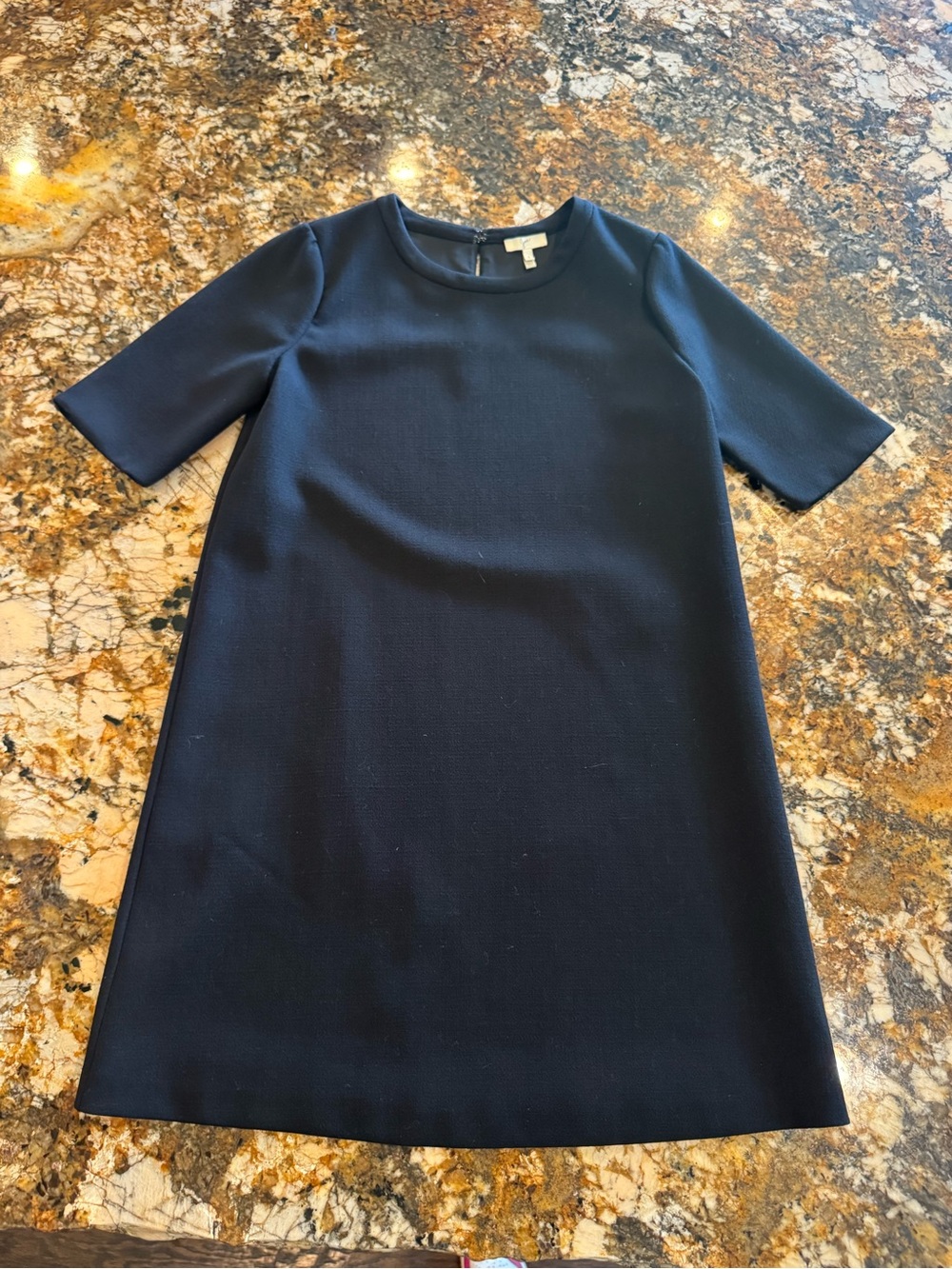 Joie Black Short-Sleeve Midi Shift Dress